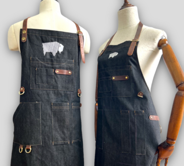 A matching set of Bison Hill Couples BBQ aprons, for the "King of the Grill" and "Queen of the Grill".
