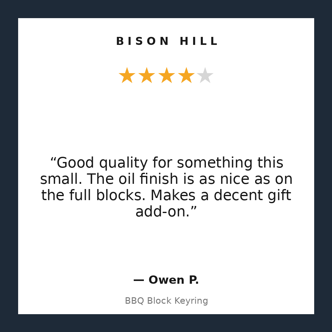 BBQ Block Keyring customer review