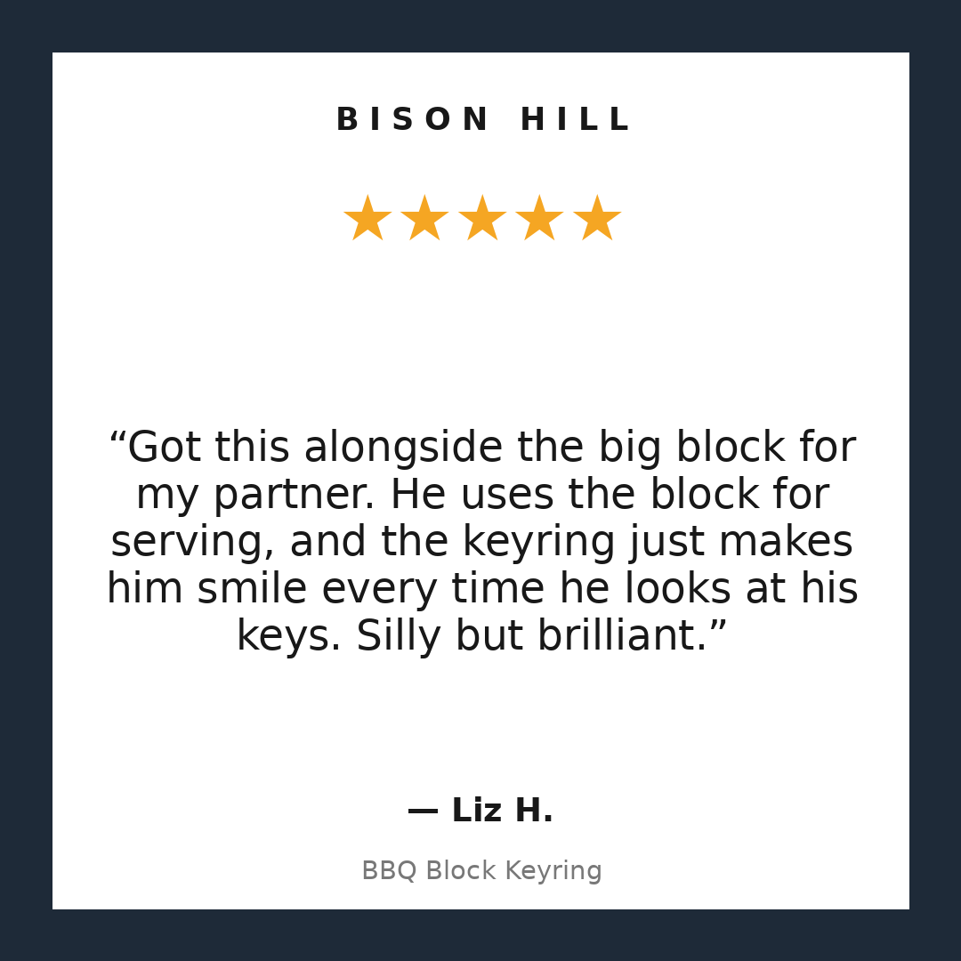 BBQ Block Keyring customer review