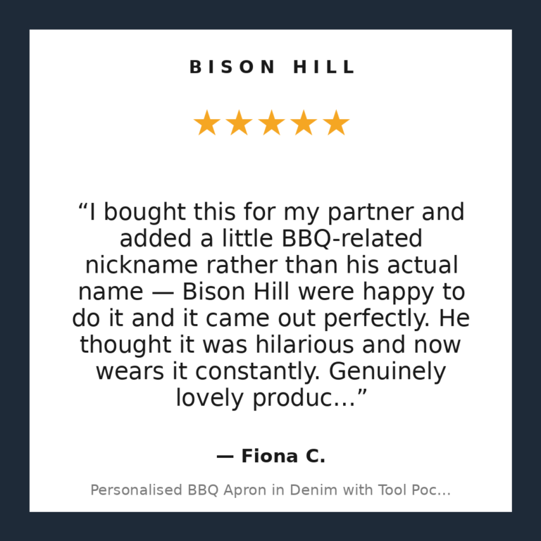 Personalised BBQ Apron in Denim with Tool Pockets customer review