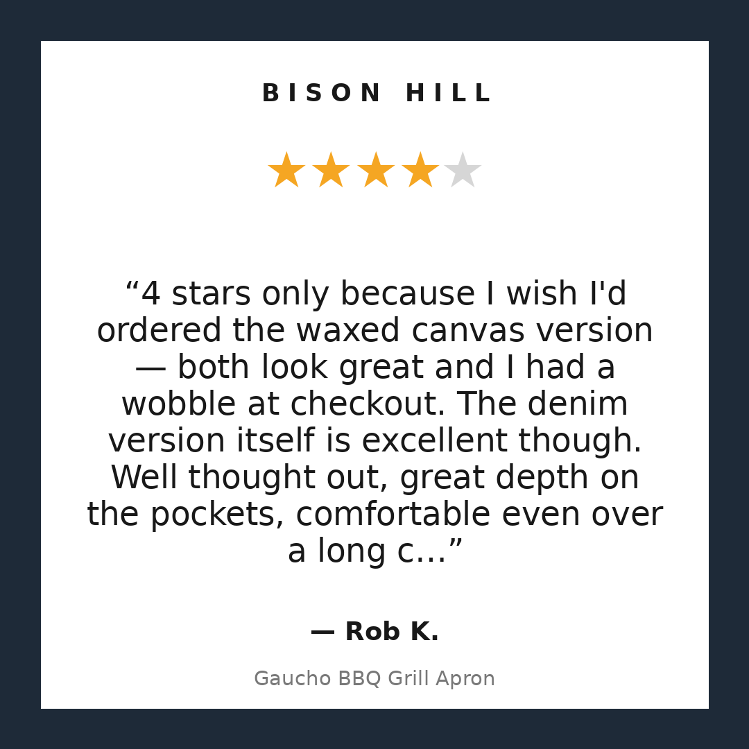 Gaucho BBQ Grill Apron customer review